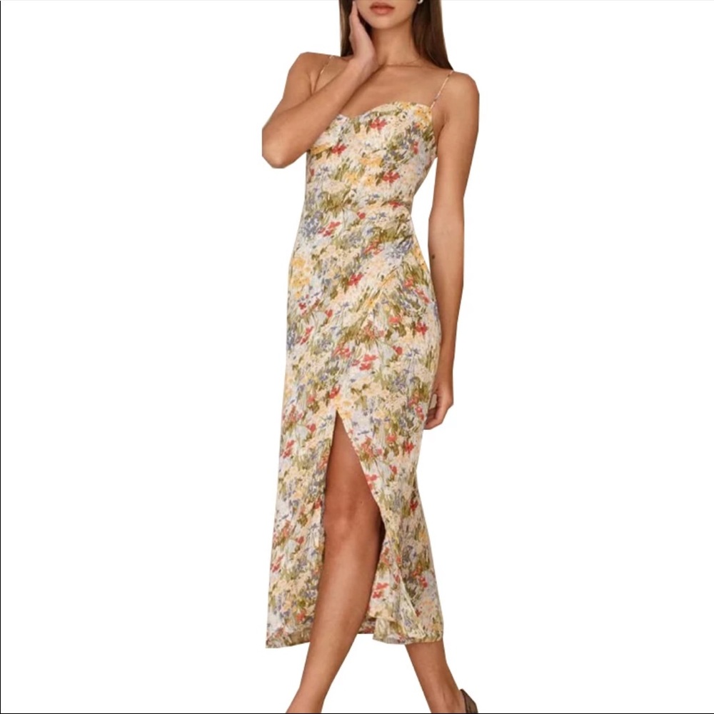 NWOT Side slit Long summer dress